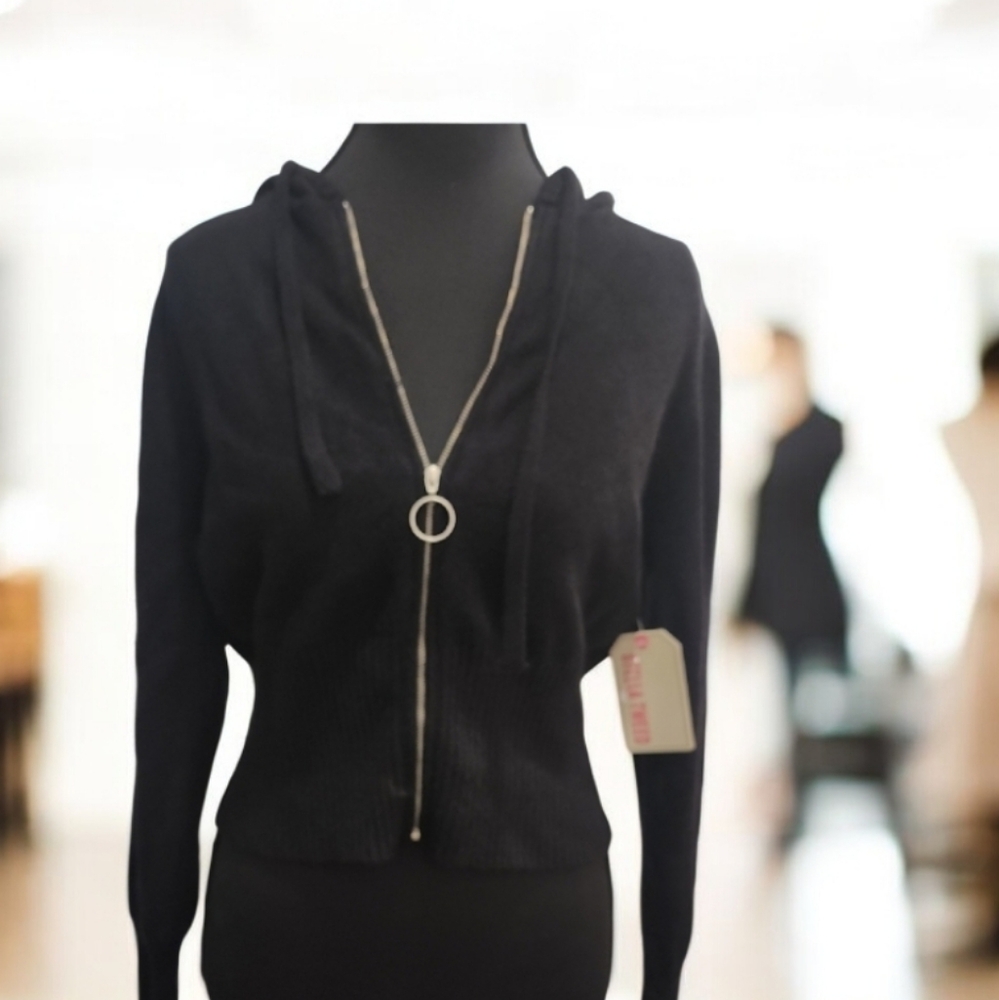 Stella Tweed Elegant Black Sweater